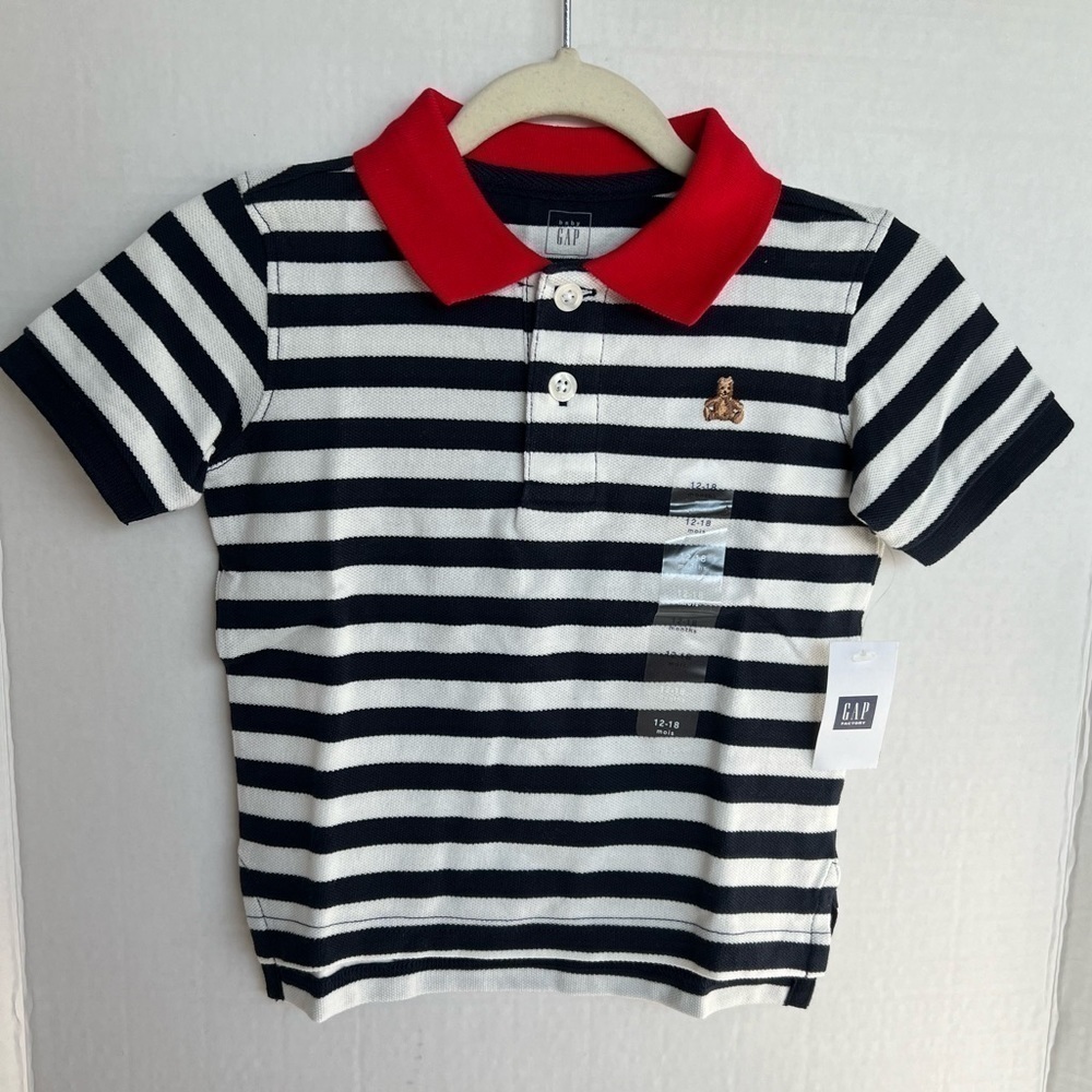 Baby Gap, Short Sleeve Stripe Polo Shirt. Size: 12-18 months. NWT